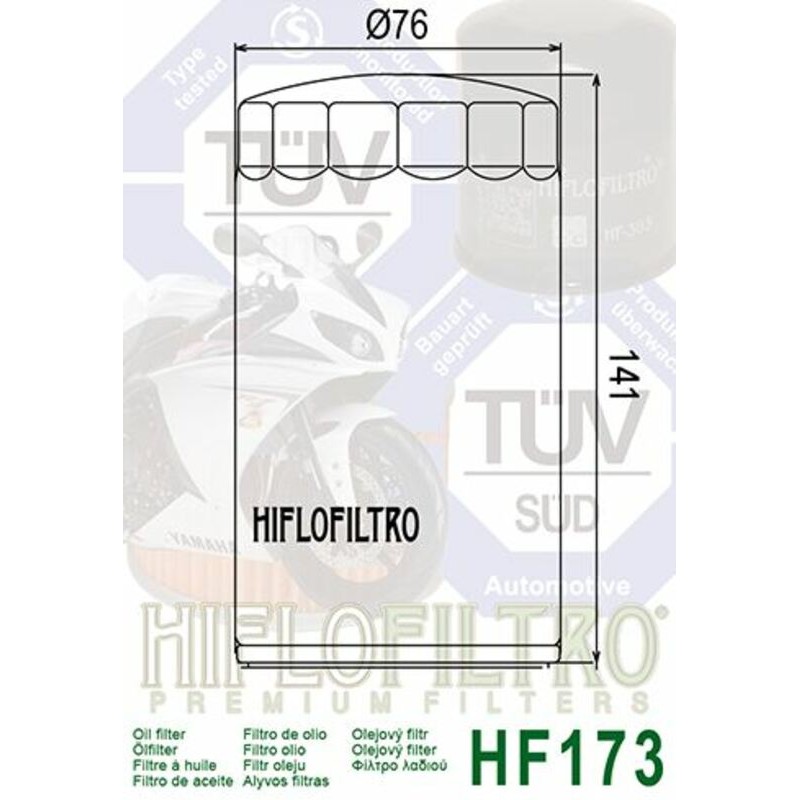 Filtro de aceite HIFLOFILTRO cromo - HF173C