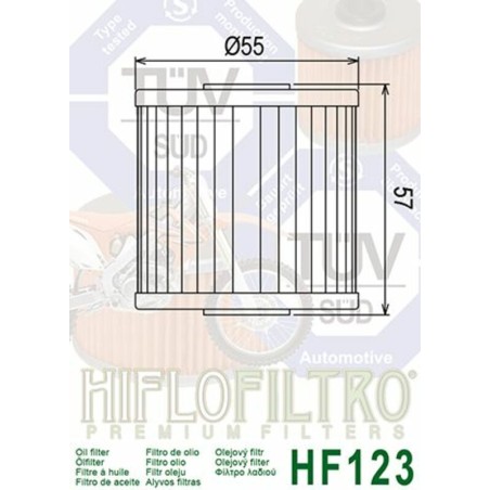 Filtro de aceite HIFLOFILTRO - HF123