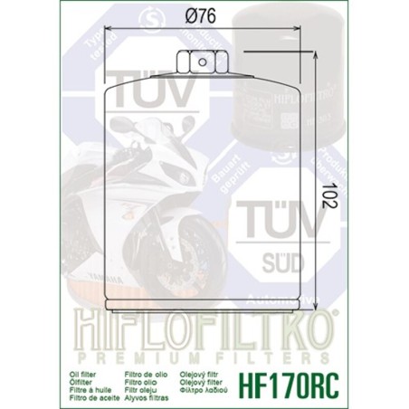 Filtro de aceite Hiflofiltro HF170BRC