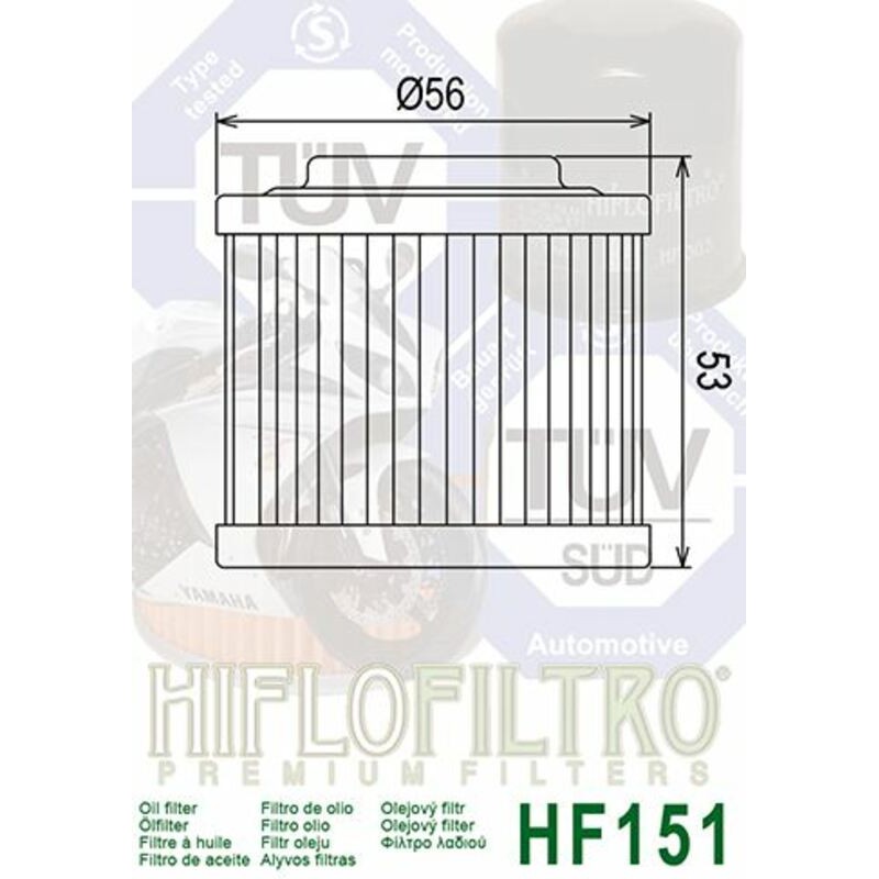 Filtro de aceite HIFLOFILTRO - HF151
