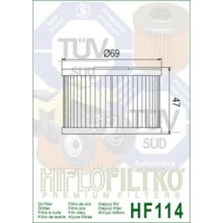Filtro de aceite HIFLOFILTRO - HF114