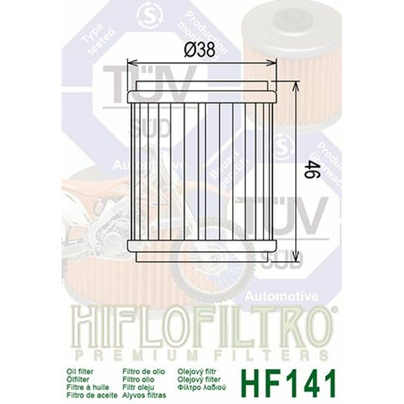 Filtro de aceite HIFLOFILTRO - HF141