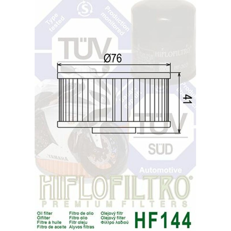 Filtro de aceite HIFLOFILTRO - HF144