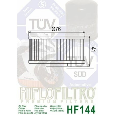 Filtro de aceite HIFLOFILTRO - HF144