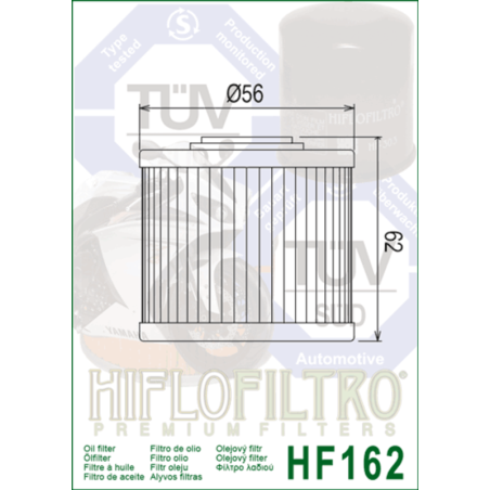Filtro de aceite HIFLOFILTRO - HF162