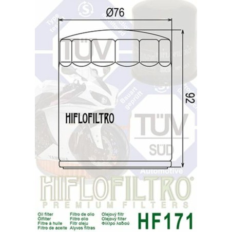 Filtro de aceite HIFLOFILTRO cromo - HF171C