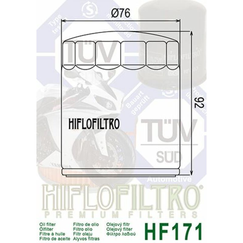 Filtro de aceite HIFLOFILTRO cromo - HF171C