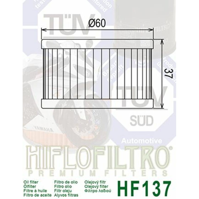 Filtro de aceite HIFLOFILTRO - HF137