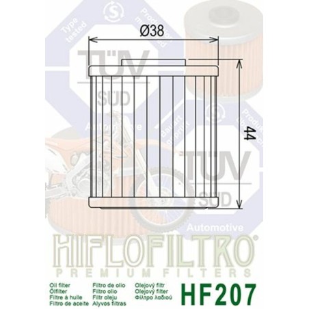 Filtro de aceite HIFLOFILTRO - HF207