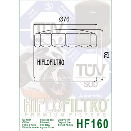 Filtro de aceite HIFLOFILTRO - HF160