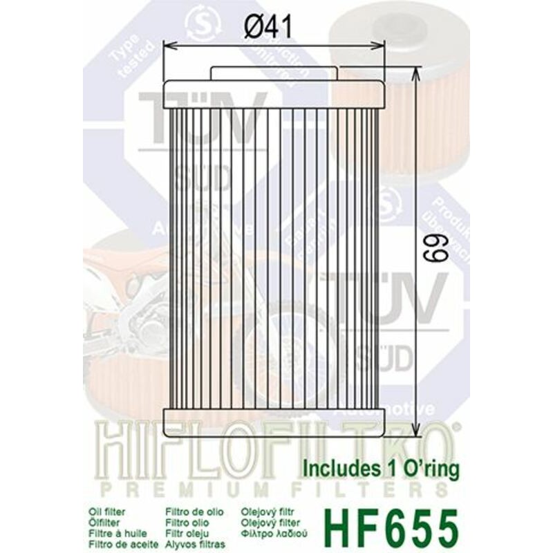 Filtro de aceite HIFLOFILTRO - HF655