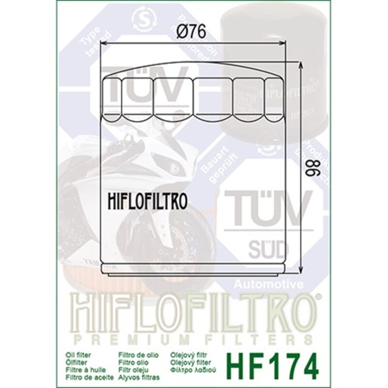 Filtro de aceite HIFLOFILTRO - HF174B