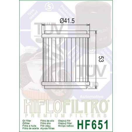 Filtro de aceite HIFLOFILTRO - HF651