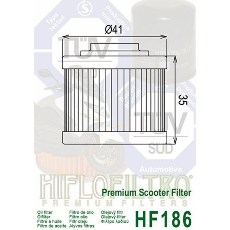 Filtro de aceite HIFLOFILTRO - HF186