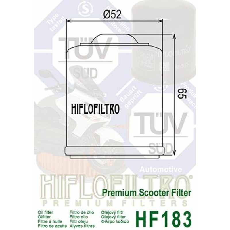 Filtro de aceite HIFLOFILTRO - HF183