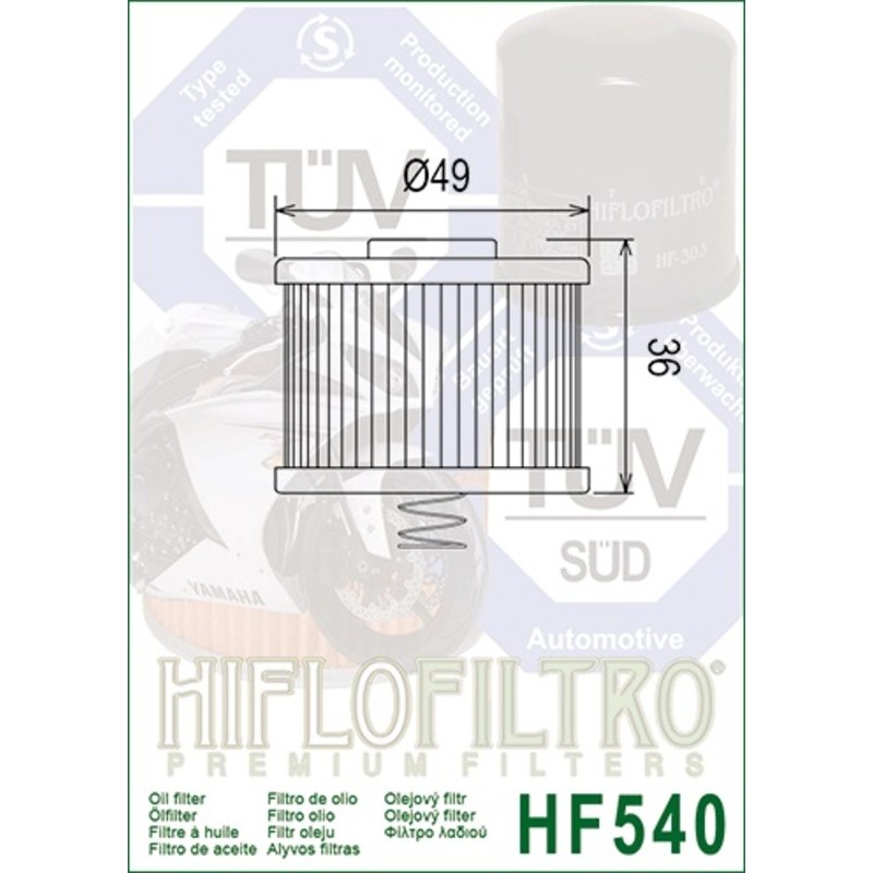 Filtro de aceite HIFLOFILTRO - HF540