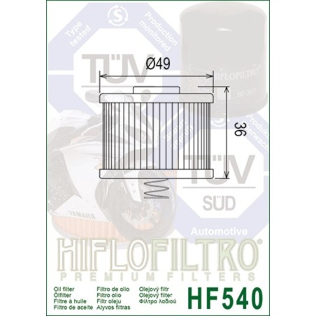 Filtro de aceite HIFLOFILTRO - HF540