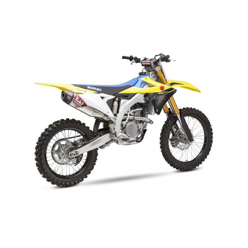 Linea completa escape Yoshimura Signature RS-12, acero inox, Silencioso de aluminio, Suzuki RM-Z250