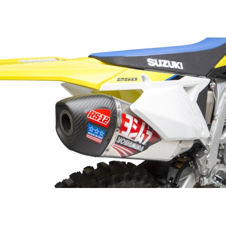 Linea completa escape Yoshimura Signature RS-12, acero inox, Silencioso de aluminio, Suzuki RM-Z250