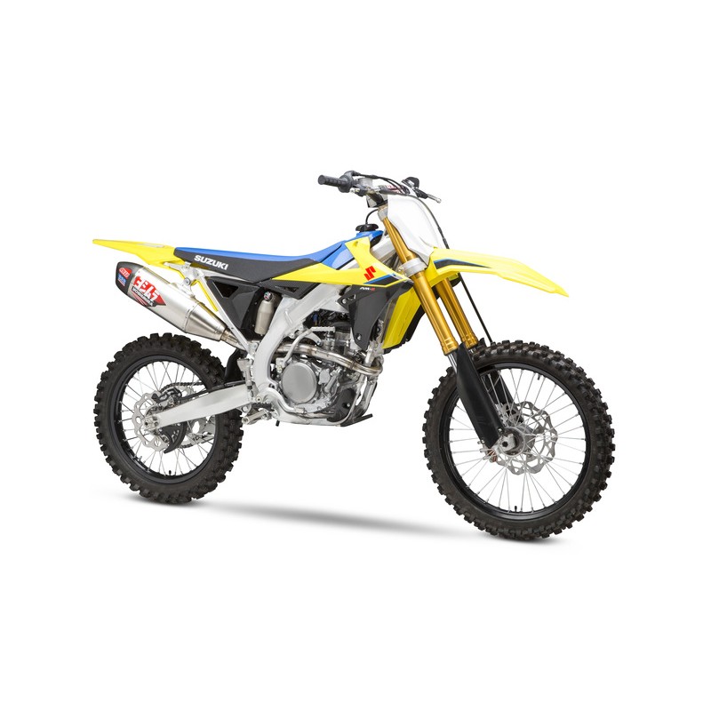 Linea completa escape Yoshimura Signature RS-12, acero inox, Silencioso de aluminio, Suzuki RM-Z250