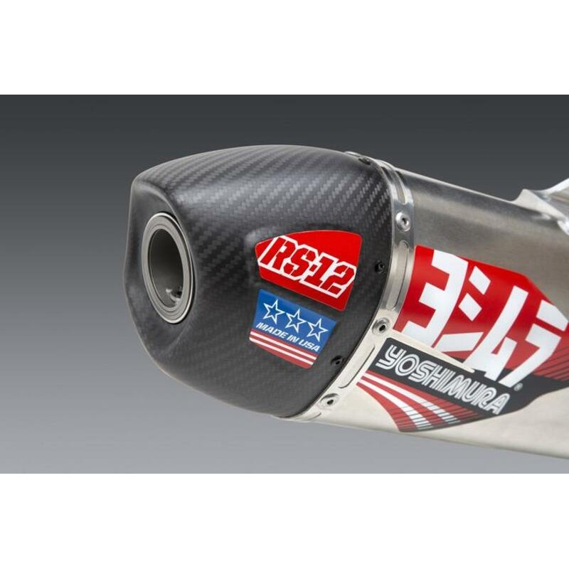 Linea completa escape Yoshimura Signature RS-12, acero inox, Silencioso de aluminio, Suzuki RM-Z250
