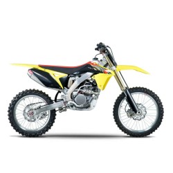 Linea completa escape Yoshimura RS-4, acero inox, Silencioso aluminio y tapa carbono, Suzuki RM-Z250