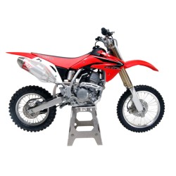 Linea completa escape Yoshimura RS-2, acero inox, Silencioso aluminio y tapa inox, Honda CRF150R/RB