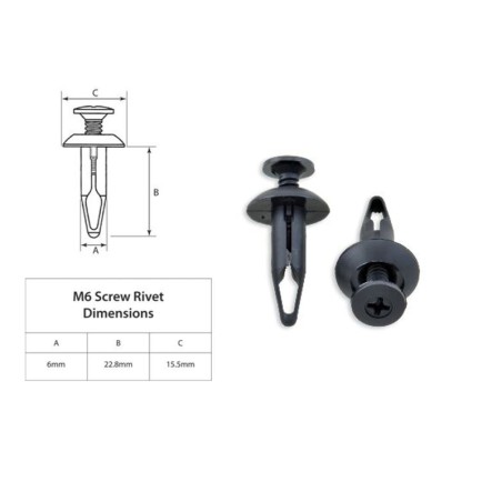 Remache plástico M6 BOLT