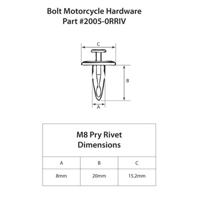 Remache plástico M8 BOLT