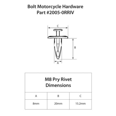 Remache plástico M8 BOLT