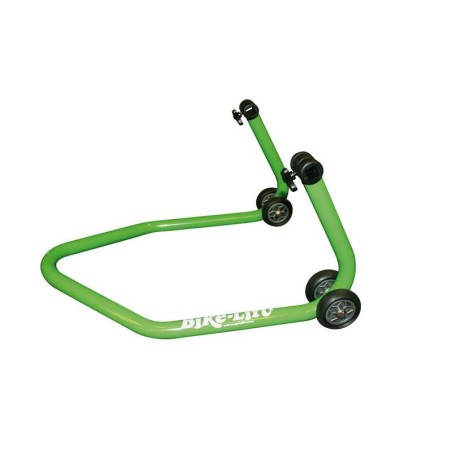 Caballete trasero universal BIKE LIFT verde con soportes de goma en "L"- RS-17