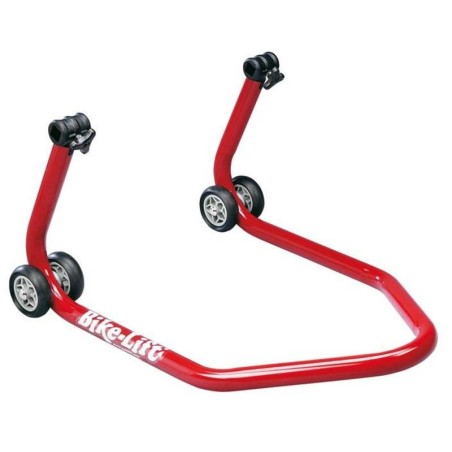 Caballete trasero BIKE LIFT universal rojo con soportes de goma en "L"- RS -17