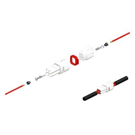 Juego de conectores 2 vias Series 090 SMTO BIHR tipo original Ø0,85mm²/1,25mm² - 5 Juegos completo