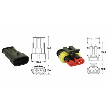 Juego de conectores generico 3 vias - 5 juegos completo