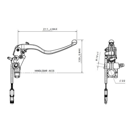 Bomba de freno BREMBO 16x21mm titanio