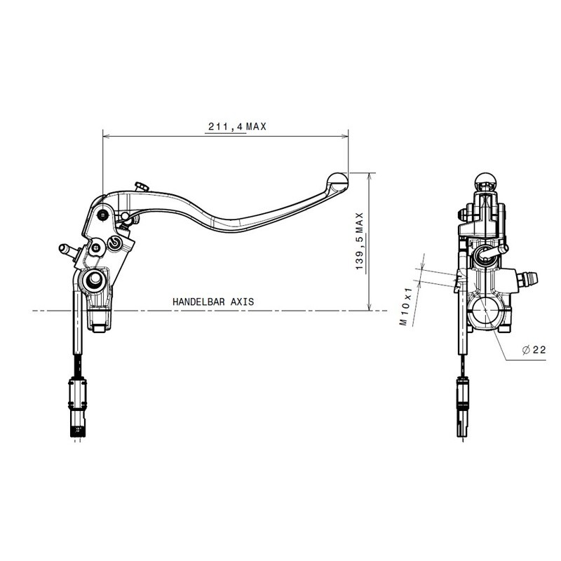 Bomba de freno BREMBO 18x21mm titanio