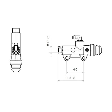 Bomba de freno BREMBO trasero negro Ø13mm