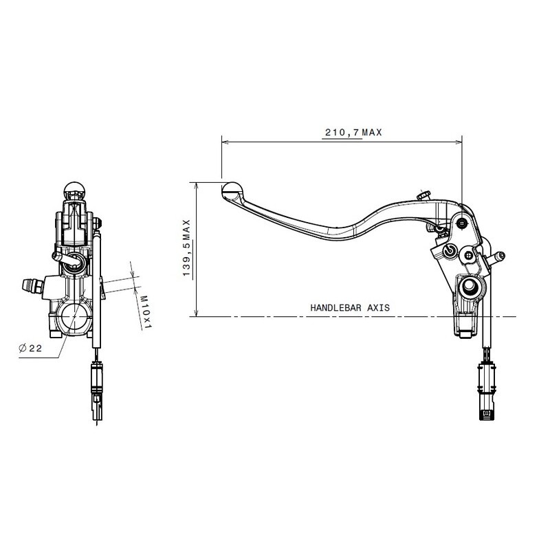 Bomba de embrague BREMBO Ø15x19mm titanio