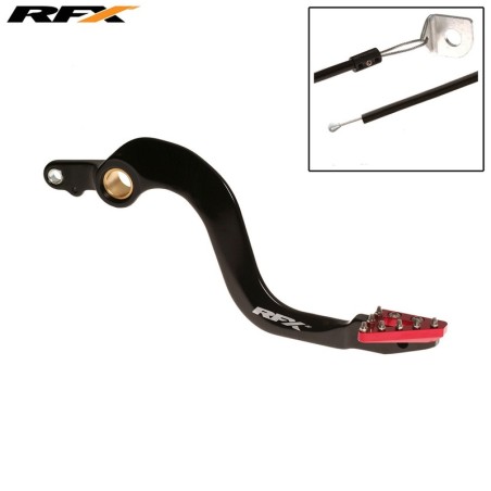 Pedal de freno trasero RFX Pro ST (anodizado duro negro/rojo) - Honda CR250