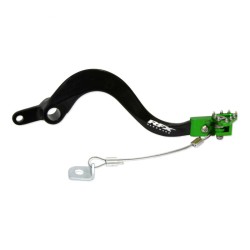 Pedal de freno trasero RFX Pro FT (negro/verde) - Kawasaki KXF250