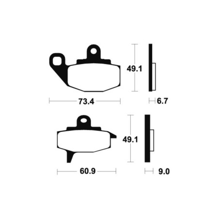 Pastillas de freno Tecnium MA102 Orgánicas