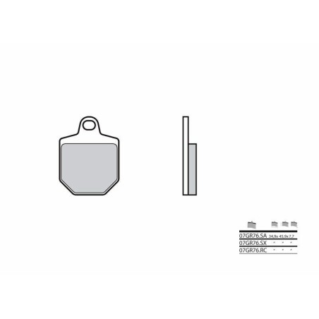 Pastillas de freno sinterizadas de competición Brembo 07GR76RC