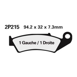 Juego pastillas de freno NISSIN 2P215GS Del. CR250 87-94