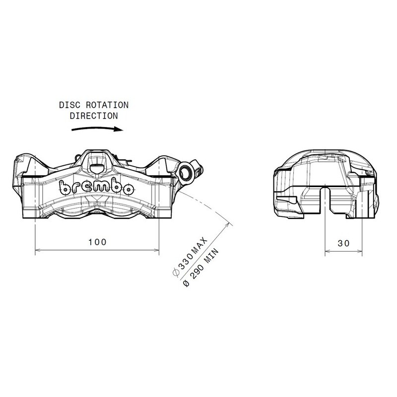 BREMBO Stylema Front Right Brake Caliper Natural