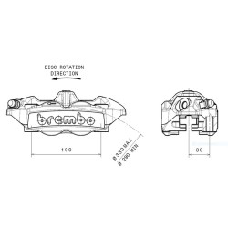 Pinza de freno BREMBO M4 delantero derecho titatnioØ34mm 2