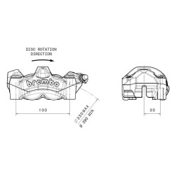 Pinza de freno delantera derecha BREMBO M50 titanio Ø30mm 2