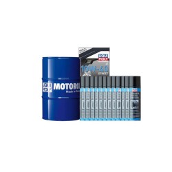 Pack bidón de aceite 60L LIQUI MOLY - 10W40 HC sintético + 12 tratamientos de silicona 300ml