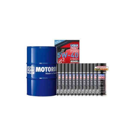 Pack bidón de aceite 60L LIQUI MOLY - 5W40 100% sintético + 12 Multiusos 200ml