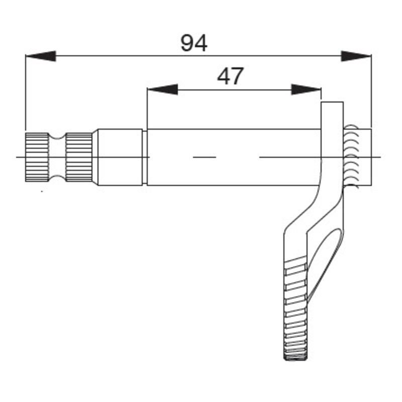 Eje de pedal de arranque para motores chinos (largo 94mm) BUZZETTI