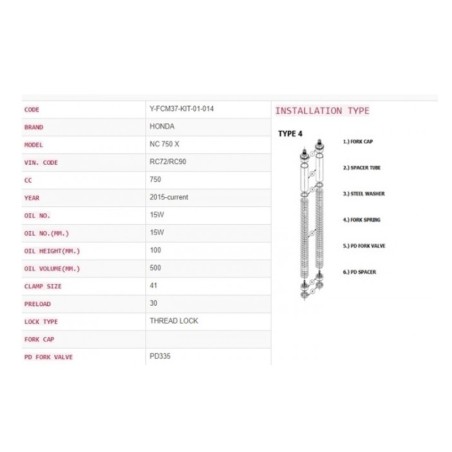 Kit de Mejora de Horquilla YSS Y-FCM37-KIT-01-014